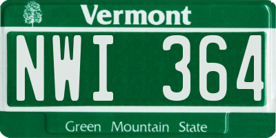 VT license plate NWI364