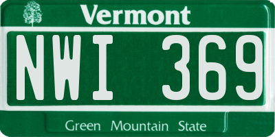VT license plate NWI369
