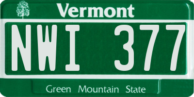 VT license plate NWI377