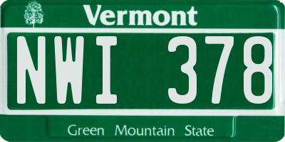 VT license plate NWI378