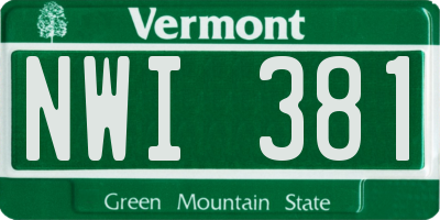 VT license plate NWI381