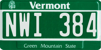 VT license plate NWI384