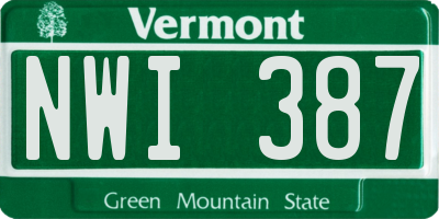 VT license plate NWI387