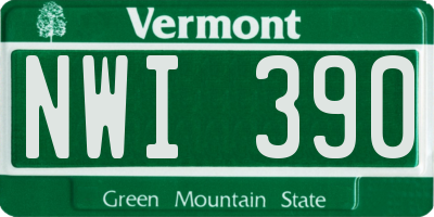 VT license plate NWI390