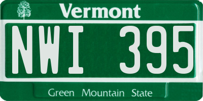 VT license plate NWI395