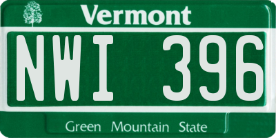 VT license plate NWI396
