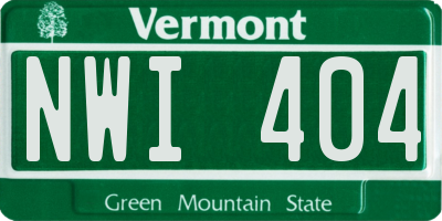 VT license plate NWI404