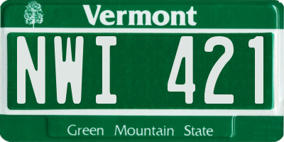 VT license plate NWI421