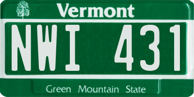 VT license plate NWI431