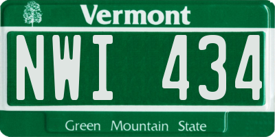 VT license plate NWI434