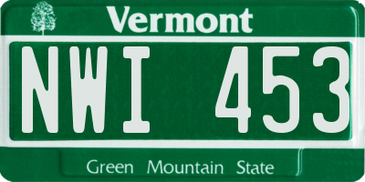 VT license plate NWI453