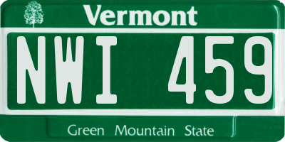 VT license plate NWI459