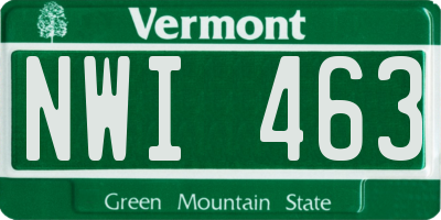 VT license plate NWI463