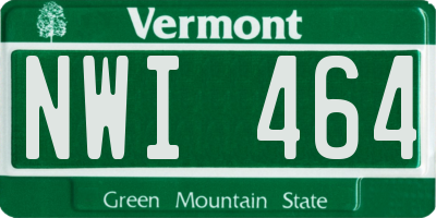 VT license plate NWI464