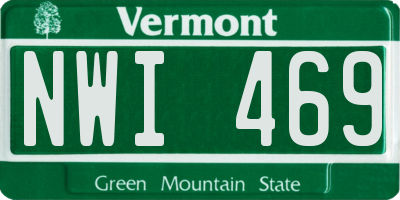 VT license plate NWI469
