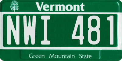 VT license plate NWI481