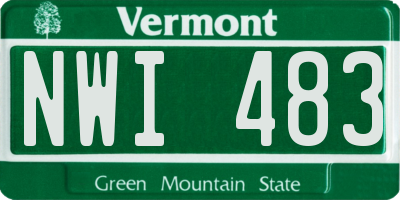 VT license plate NWI483