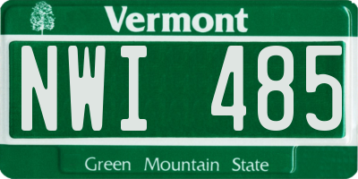 VT license plate NWI485