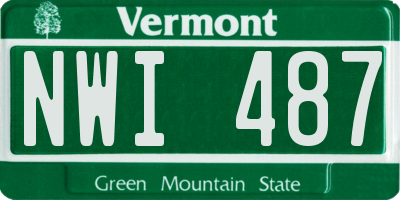 VT license plate NWI487