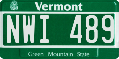VT license plate NWI489