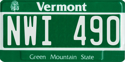 VT license plate NWI490