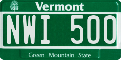 VT license plate NWI500