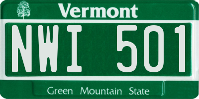 VT license plate NWI501