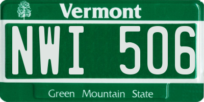 VT license plate NWI506