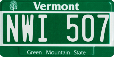 VT license plate NWI507