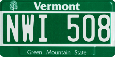 VT license plate NWI508