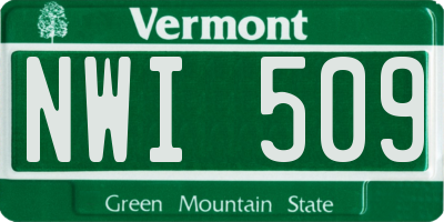 VT license plate NWI509