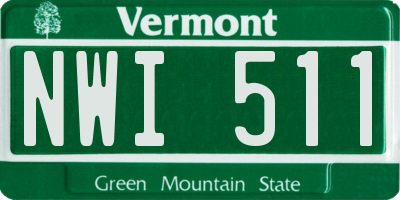 VT license plate NWI511