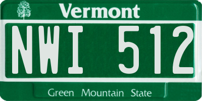 VT license plate NWI512