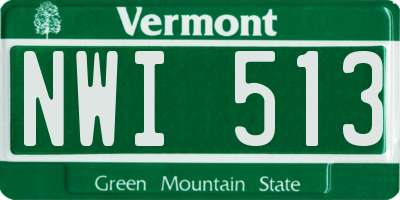 VT license plate NWI513