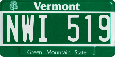 VT license plate NWI519