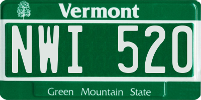 VT license plate NWI520