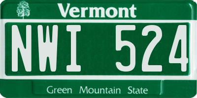 VT license plate NWI524
