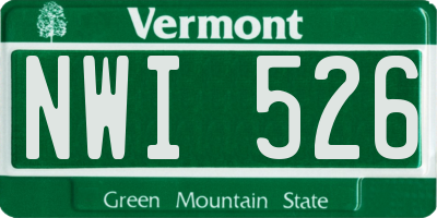 VT license plate NWI526