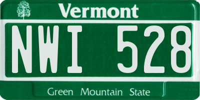 VT license plate NWI528