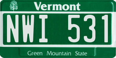 VT license plate NWI531