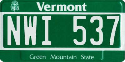VT license plate NWI537