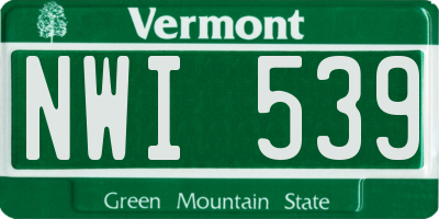 VT license plate NWI539