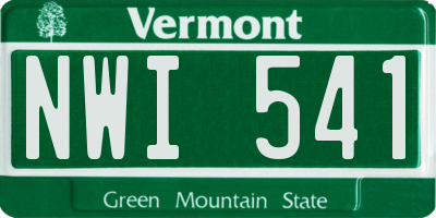 VT license plate NWI541