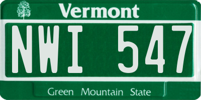 VT license plate NWI547