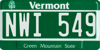 VT license plate NWI549