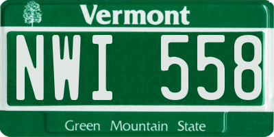 VT license plate NWI558