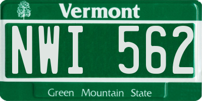 VT license plate NWI562