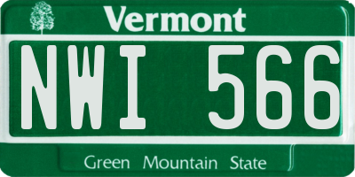 VT license plate NWI566