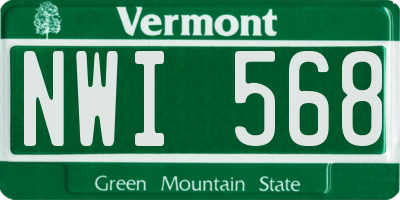 VT license plate NWI568