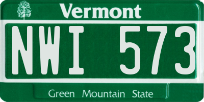 VT license plate NWI573